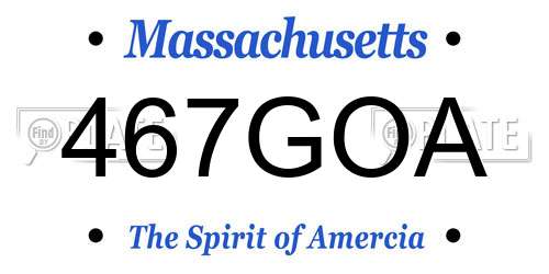 467GOA Massachusetts License Plate