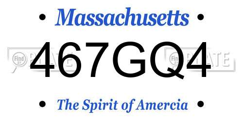 467GQ4 Massachusetts License Plate