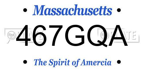 467GQA Massachusetts License Plate