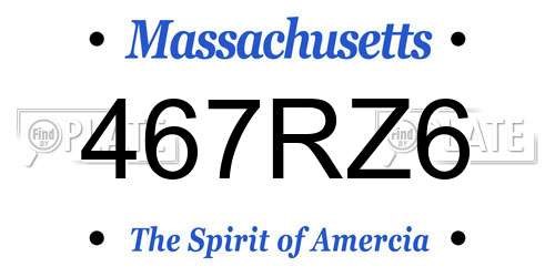 467RZ6 Massachusetts License Plate