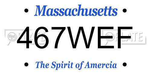 467WEF Massachusetts License Plate