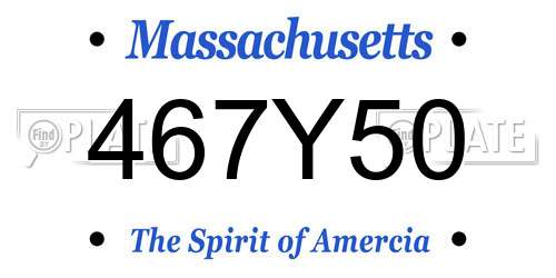 467Y50 Massachusetts License Plate