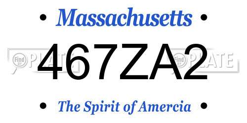 467ZA2 Massachusetts License Plate