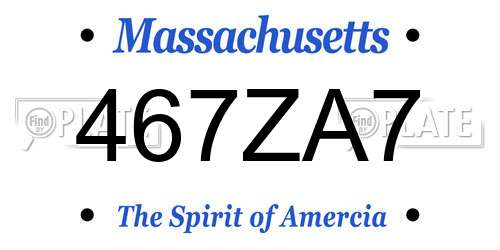 467ZA7 Massachusetts License Plate