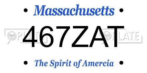 467ZAT Massachusetts License Plate