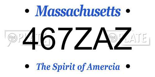 467ZAZ Massachusetts License Plate