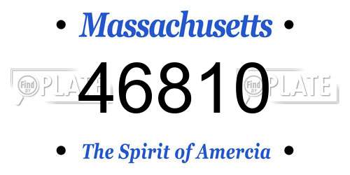46810 Massachusetts License Plate