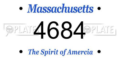 4684 Massachusetts License Plate