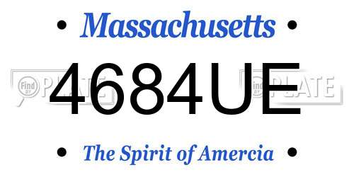 4684UE Massachusetts License Plate