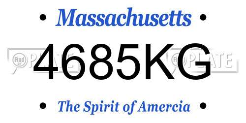 4685KG Massachusetts License Plate
