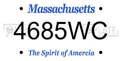 4685WC Massachusetts License Plate