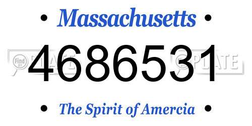 4686531 Massachusetts License Plate