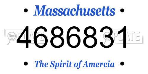 4686831 Massachusetts License Plate