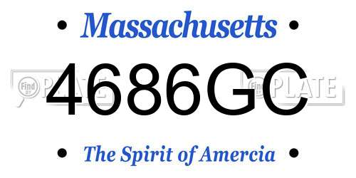 4686GC Massachusetts License Plate