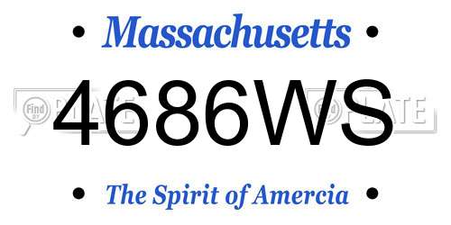 4686WS Massachusetts License Plate