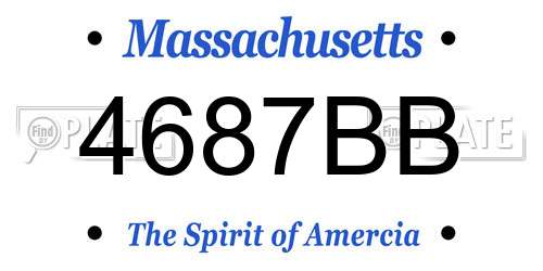 4687BB Massachusetts License Plate