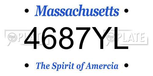 4687YL Massachusetts License Plate