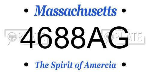4688AG Massachusetts License Plate