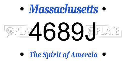 4689J Massachusetts License Plate
