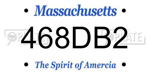 468DB2 Massachusetts License Plate