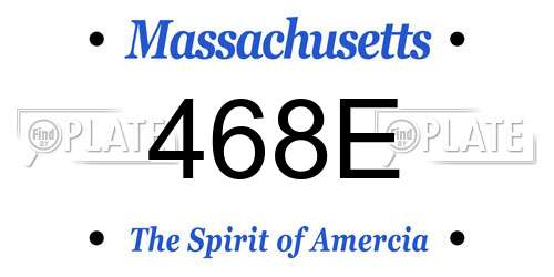 468E Massachusetts License Plate