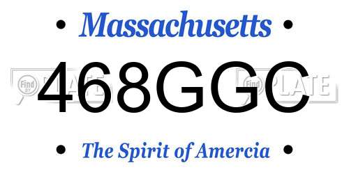 468GGC Massachusetts License Plate