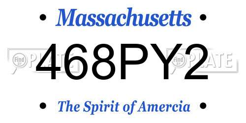 468PY2 Massachusetts License Plate