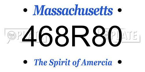 468R80 Massachusetts License Plate