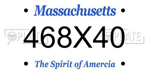 468X40 Massachusetts License Plate