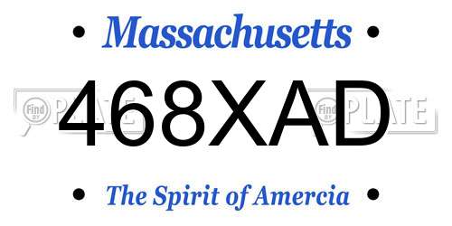 468XAD Massachusetts License Plate