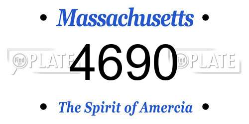 4690 Massachusetts License Plate