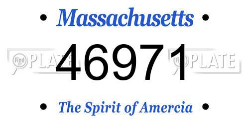 46971 Massachusetts License Plate