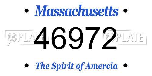 46972 Massachusetts License Plate