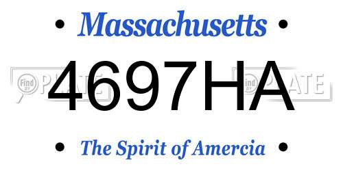 4697HA Massachusetts License Plate
