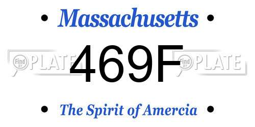 469F Massachusetts License Plate
