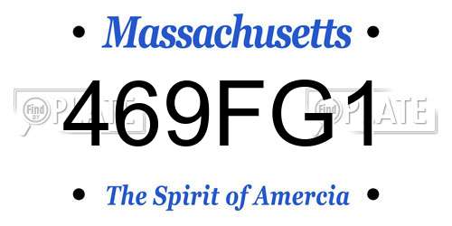 469FG1 Massachusetts License Plate