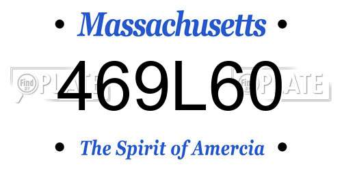 469L60 Massachusetts License Plate
