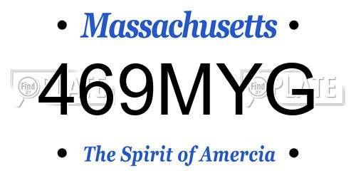 469MYG Massachusetts License Plate