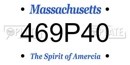 469P40 Massachusetts License Plate