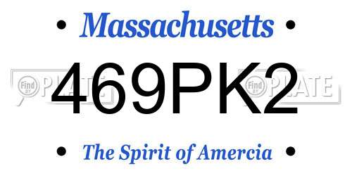 469PK2 Massachusetts License Plate