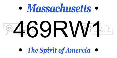 469RW1 Massachusetts License Plate