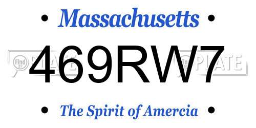 469RW7 Massachusetts License Plate