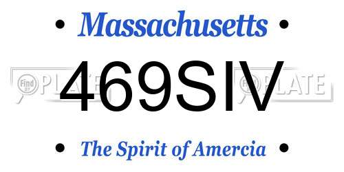 469SIV Massachusetts License Plate