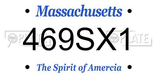 469SX1 Massachusetts License Plate