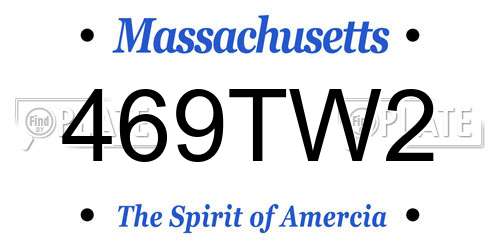 469TW2 Massachusetts License Plate