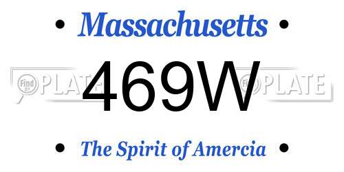469W Massachusetts License Plate
