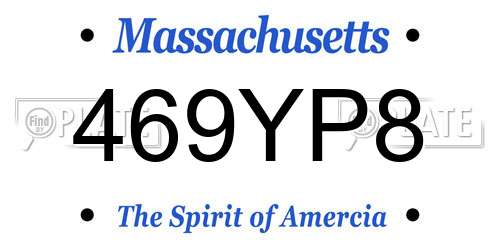 469YP8 Massachusetts License Plate