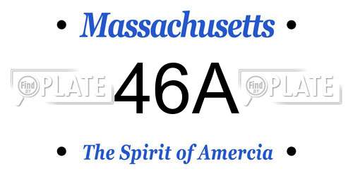 46A Massachusetts License Plate