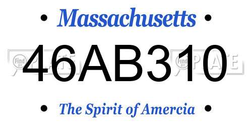 46AB310 Massachusetts License Plate