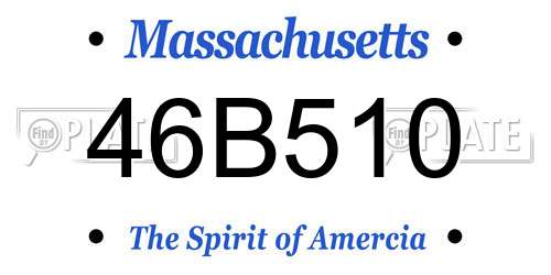46B510 Massachusetts License Plate